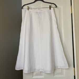 ✨3/$20 TALBOTS White Linen Skirt 6P Size Flare